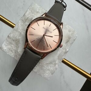 Monroe Rose Gold Watch with Gray Strap